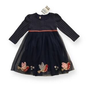 NWT JoJo Maman Bébé Navy Robin Party Dress